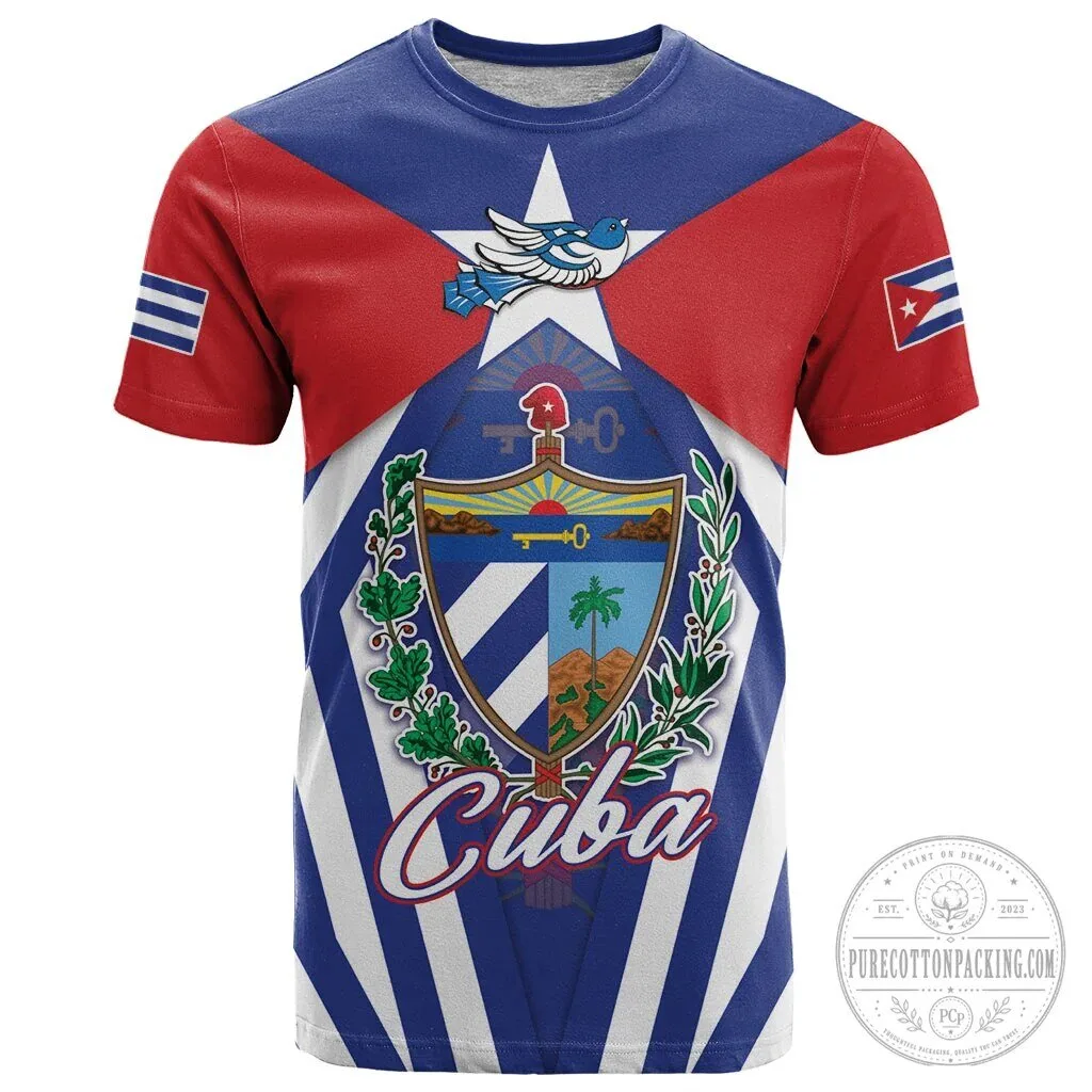Cuba Flag And Coat Of Arms Cuban Trogon T-Shirt 2 Cuba Flag And Coat Of Arms Cuban Trogon T-Shirt