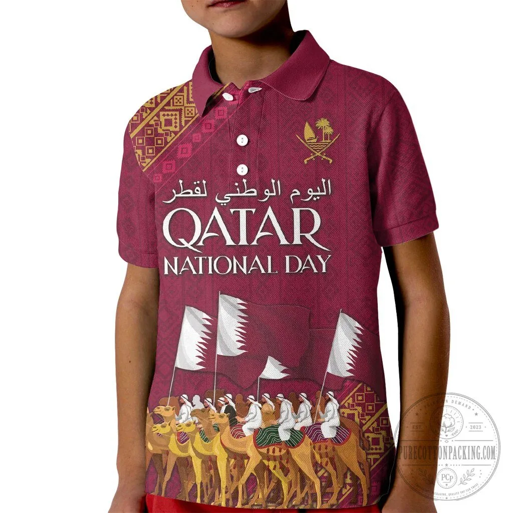 Qatar National Day Celebration Arabian Peninsula Camel Parade Polo Shirt
