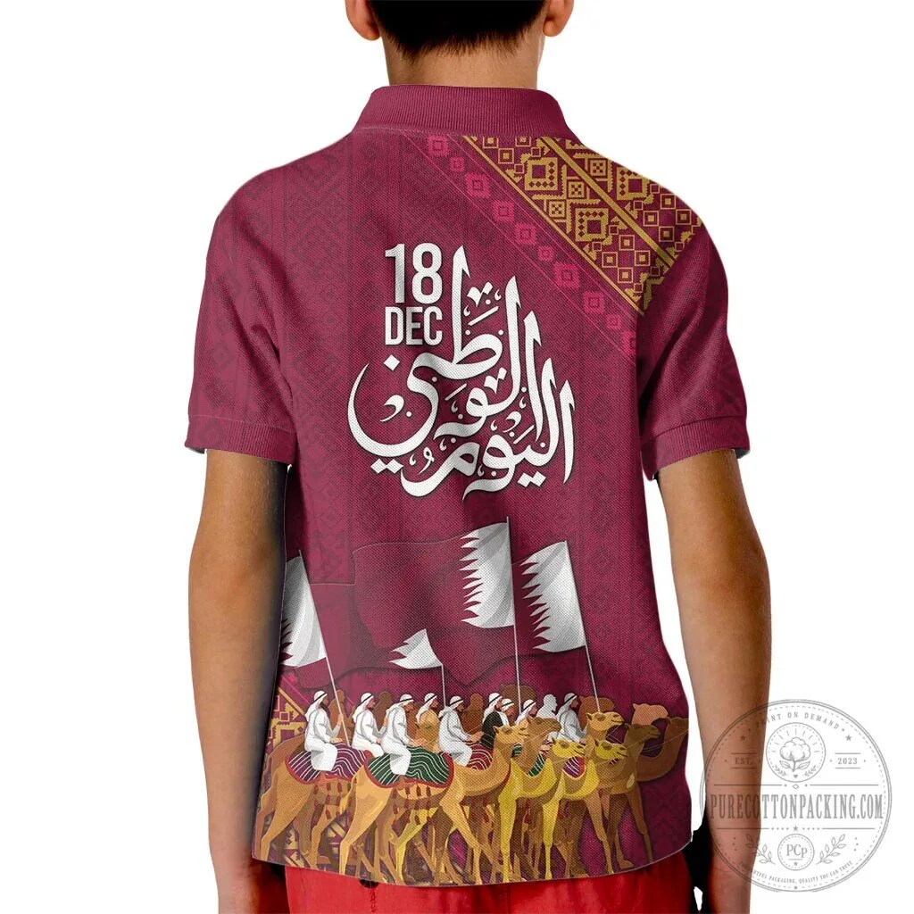 Qatar National Day Celebration Arabian Peninsula Camel Parade Polo Shirt 3 Qatar National Day Celebration Arabian Peninsula Camel Parade Polo Shirt