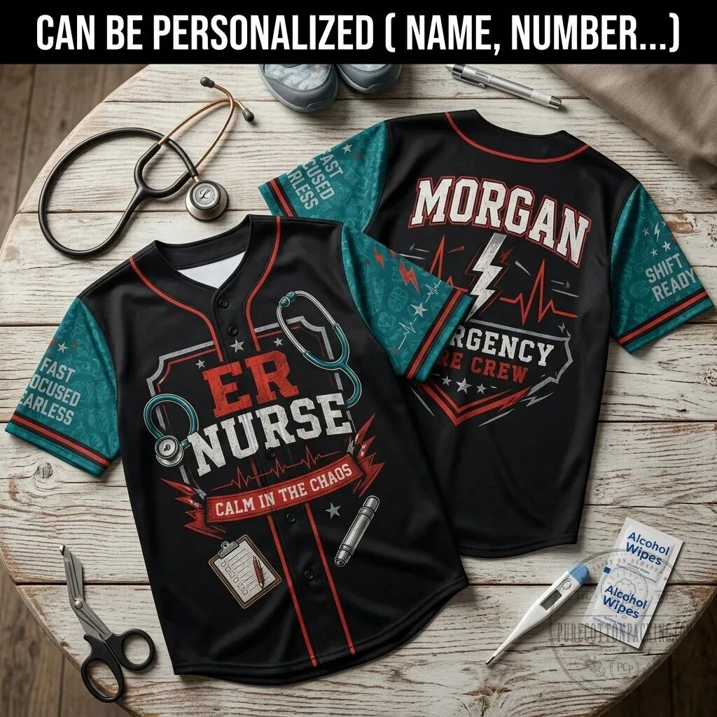 Emergency Room Nurse Personalized Baseball Jersey