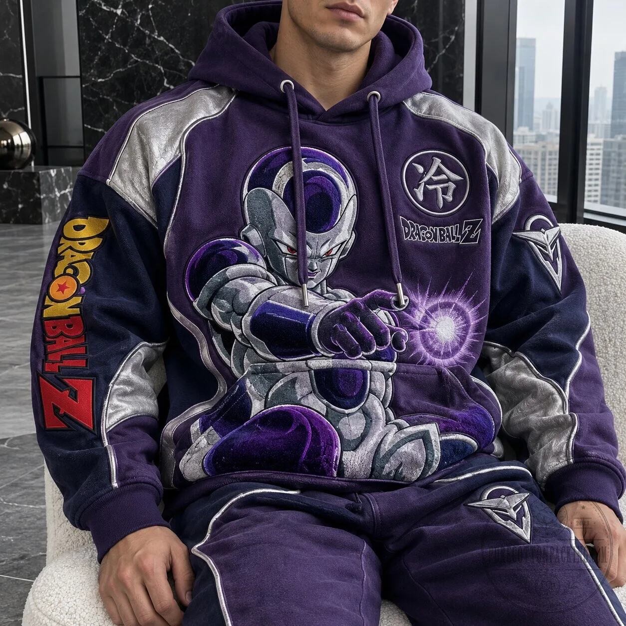 Dragon Ball Z Frieza Anime Character Graphic Print Oversized Hoodie