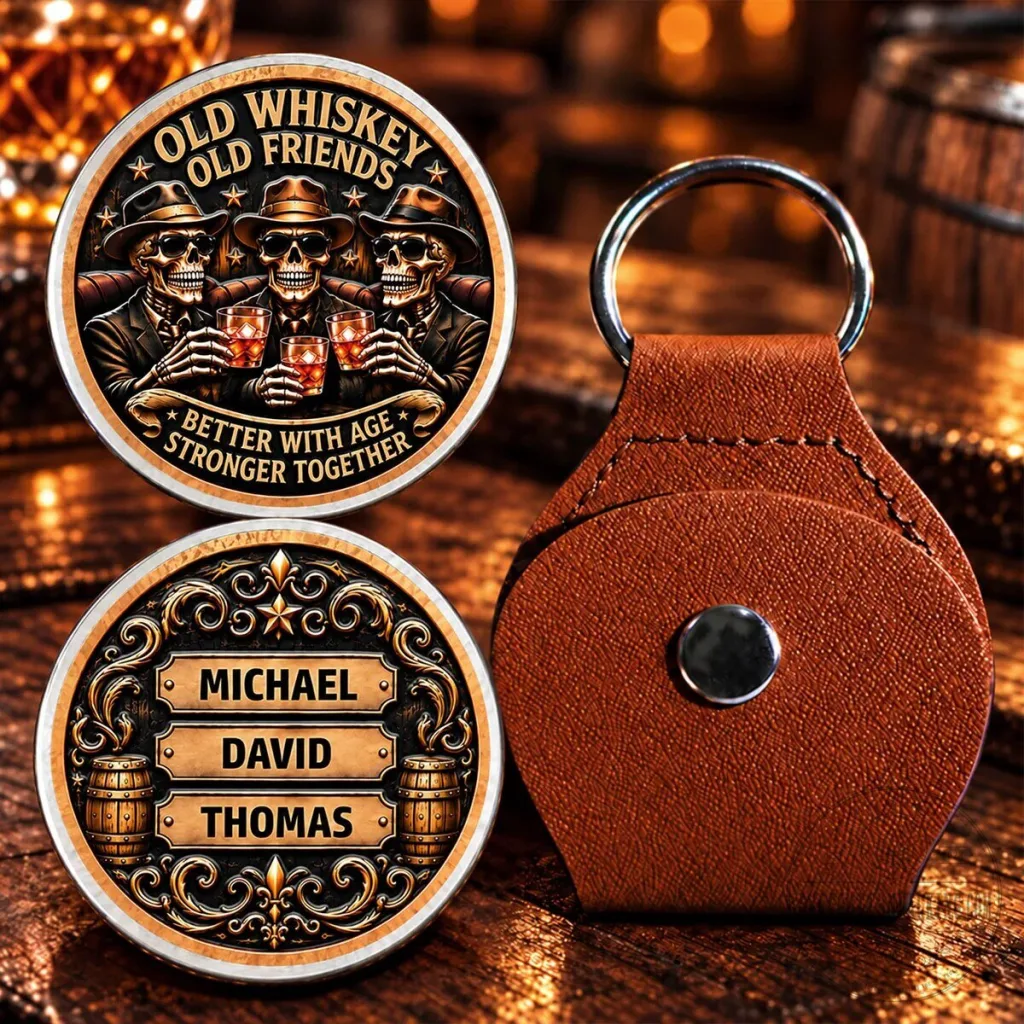 Old Whiskey Old Friends Personalized Pocket Hug Keychain for Best Friends Old Whiskey Old Friends Personalized Pocket Hug Keychain for Best Friends