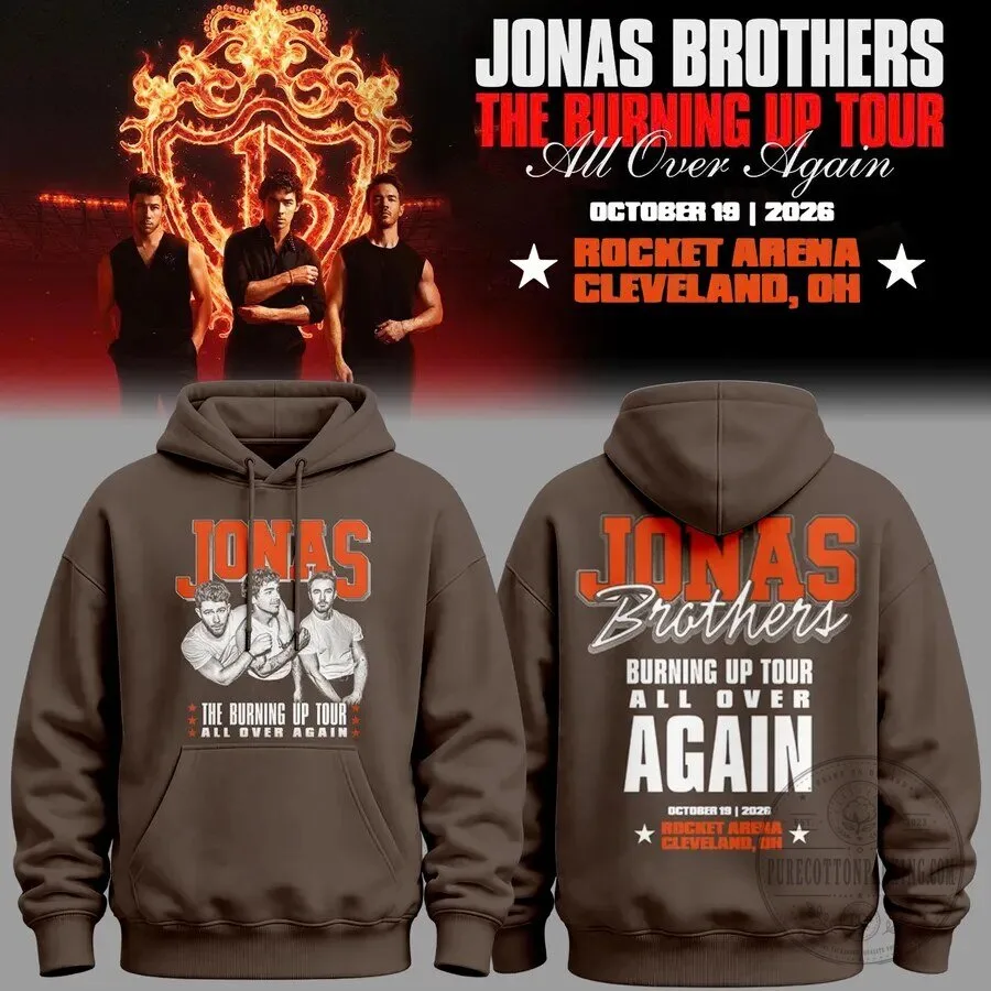 Jonas Brothers The Burning Up Tour All Over Again Cleveland Ohio Hoodie