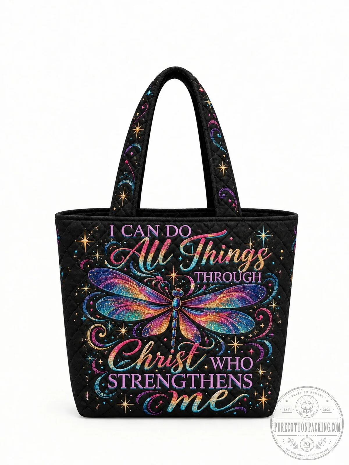 I Can Do All Things Through Christ Who Strengthens Me Dragonfly Quilted Tote Bag 8 I Can Do All Things Through Christ Who Strengthens Me Dragonfly Quilted Tote Bag