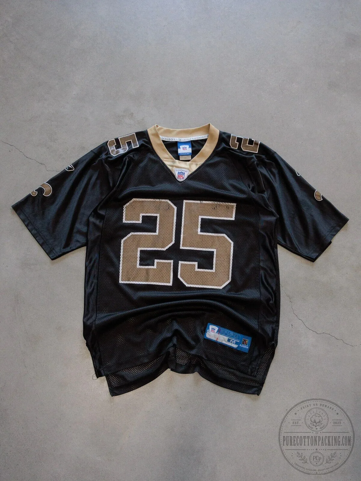 Vintage New Orleans Saints Reggie Bush Number 25 Black Football Jersey