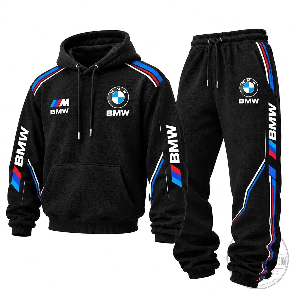 BMW M Motorsport Racing Black Hoodie and Sweatpants Tracksuit Set 1 BMW M Motorsport Racing Black Hoodie and Sweatpants Tracksuit Set