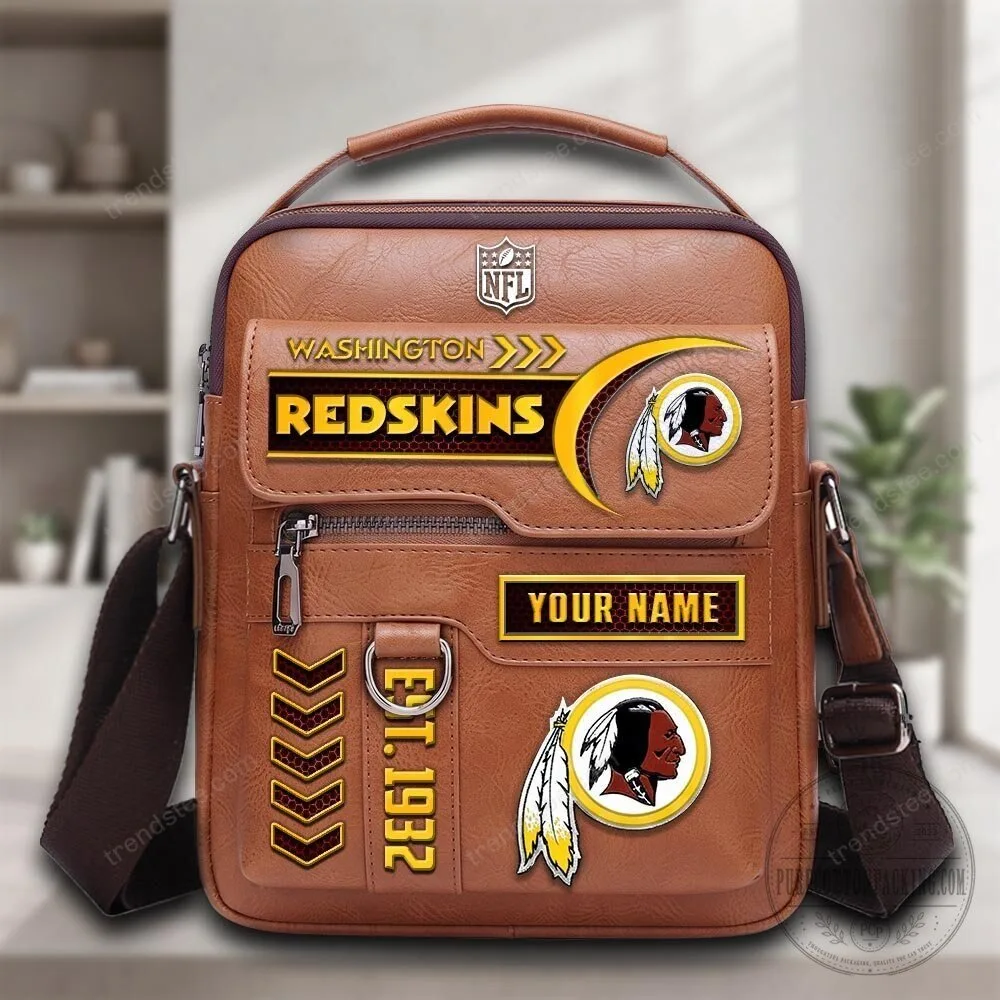 Washington Redskins NFL Team Logo Personalized Leather Shoulder Bag
