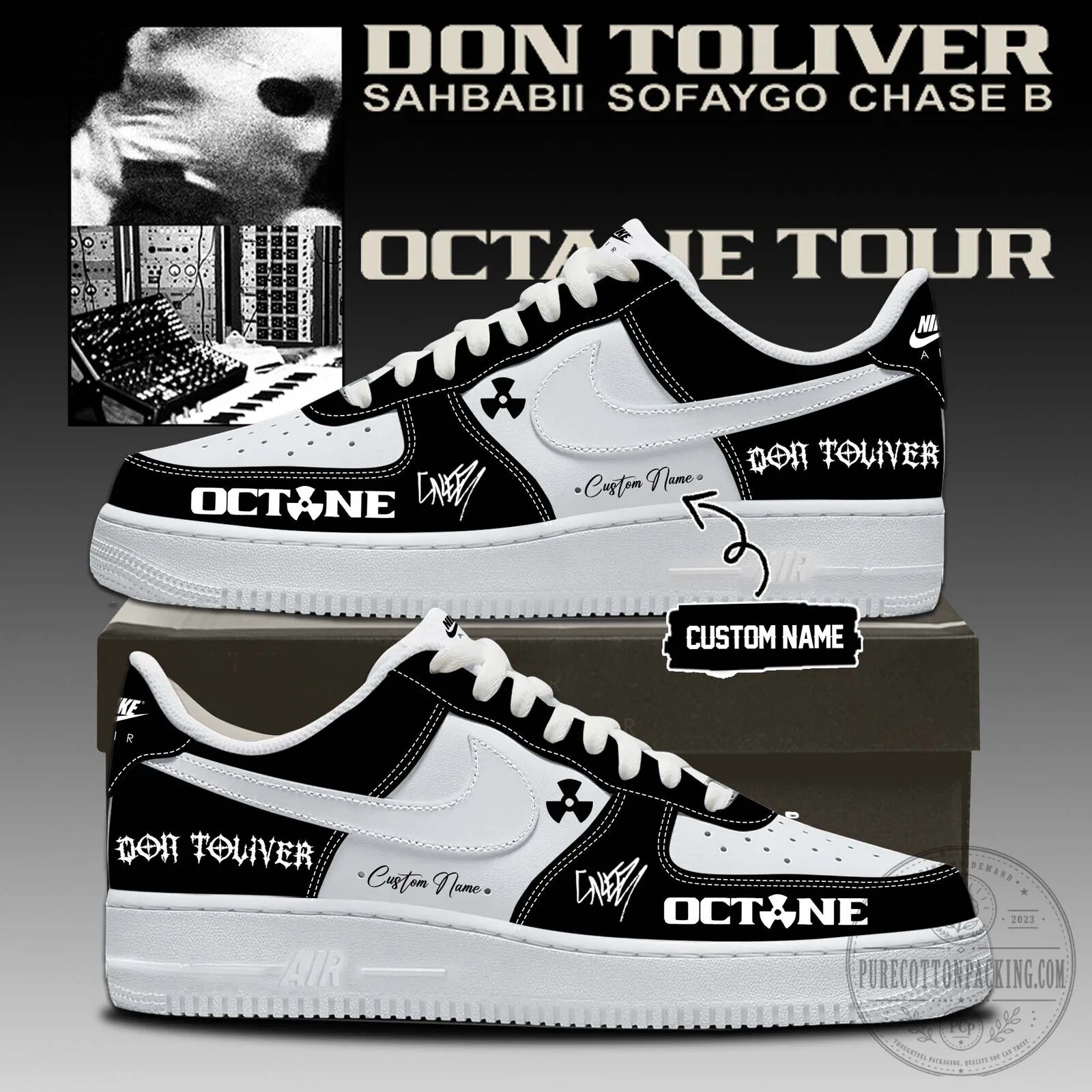Custom Name Black and White Sneakers for Don Toliver's Octane Tour 1 custom name black and white sneakers for don toliver s octane tour featured