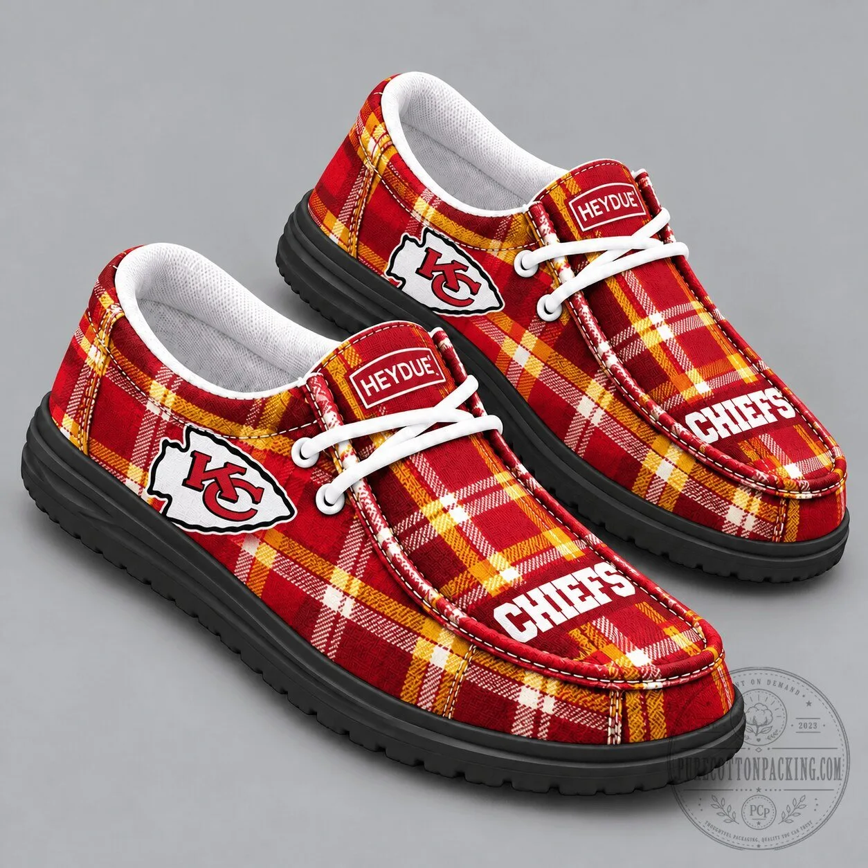 Kansas City Chiefs Plaid Checkered Casual Loafers 1 Kansas City Chiefs Plaid Checkered Casual Loafers