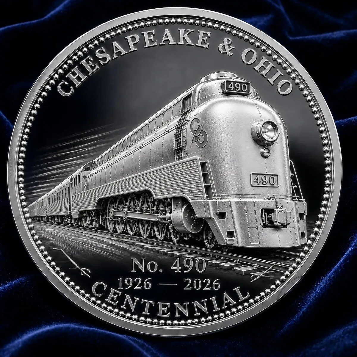 Chesapeake and Ohio No. 490 Centennial Steam Locomotive Commemorative Coin 1 Chesapeake and Ohio No. 490 Centennial Steam Locomotive Commemorative Coin