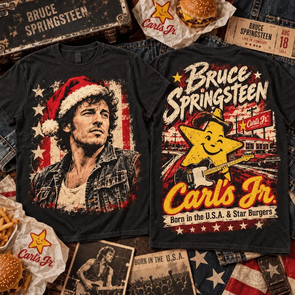 Bruce Springsteen Born in the U.S.A. Carl's Jr. Star Burgers T-Shirt Bruce Springsteen Born in the U.S.A. Carl's Jr. Star Burgers T-Shirt