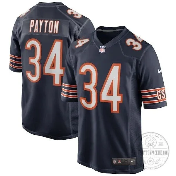 Chicago Bears Walter Payton Navy Blue Number 34 Football Jersey for Men