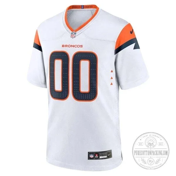 Denver Broncos Custom White American Football Jersey 6 Denver Broncos Custom White American Football Jersey