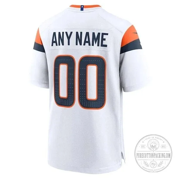 Denver Broncos Custom White American Football Jersey 7 Denver Broncos Custom White American Football Jersey